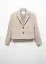 Blazer Americana Florida Beige Talla 24 Mujer Mango