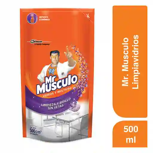 Mr Musculo limpiavidrios lavanda repuesto, 500 ml