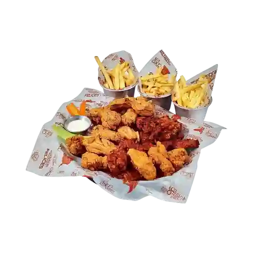 24 Alitas 3 Porciones de Papas