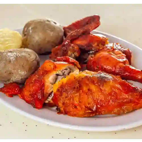 Medio pollo asado+ gaseosa 1 lt postobón