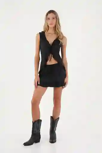 Falda Corta Amanecer Negro Talla 02 M