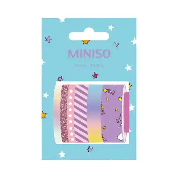 Set de Cinta Adhesiva Rollos Serie Unicorn Miniso