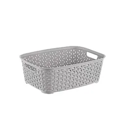 Krea Canasto Simil Rattan Gris