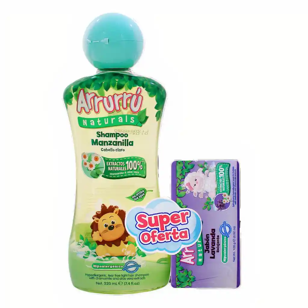 Arrurru Shampoo Manzanilla X 220 Ml+ Jabón Lavanda X 10 Gramos