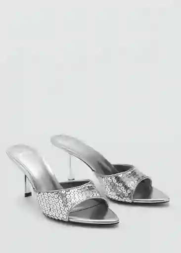 Sandalias Lent Plata Talla 37 Mujer Mango
