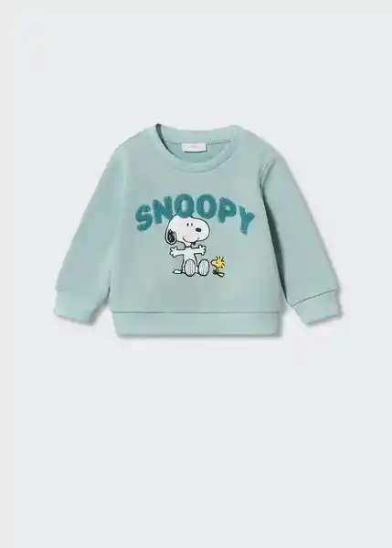 Sudadera Snoopyb Verde Pastel Talla 66 Niños Mango