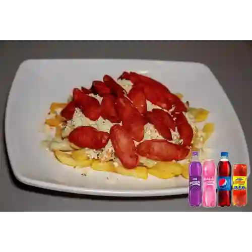 Combo Salchipapa Costeña + Gaseosa Postobon 400 ml