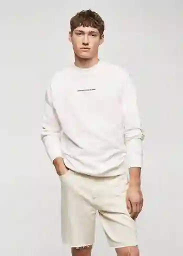 Buzo de Sudadera Pool Crew Off White Talla XS Hombre Mango