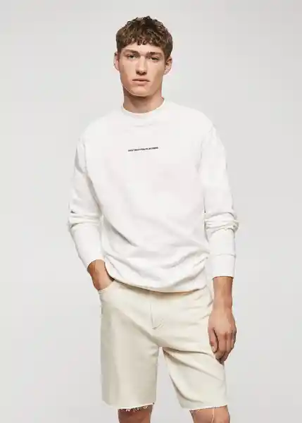 Buzo de Sudadera Pool Crew Off White Talla XS Hombre Mango