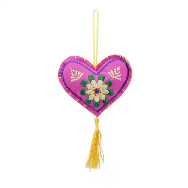 Colgante Corazón Bordado 1 Fiesta Navidad