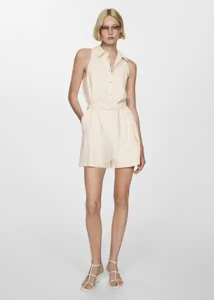 Enterizo Mono Arrow Offwhite Talla S Mujer Mango