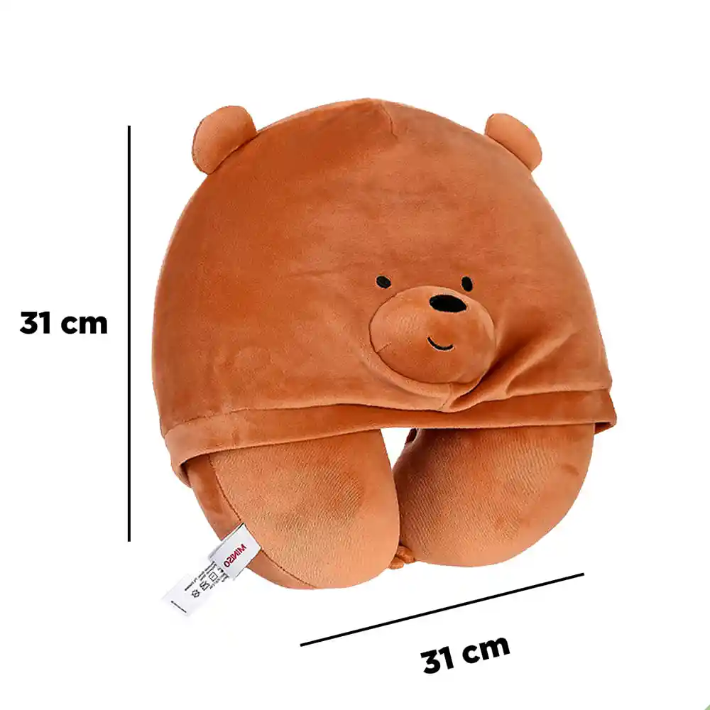 Miniso Almohada Para Viaje Con Capucha Grizzly we Bare Bears