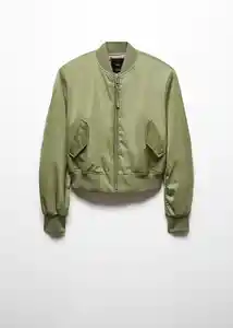 Chaqueta Crush Khaki Talla XL Mujer Mango
