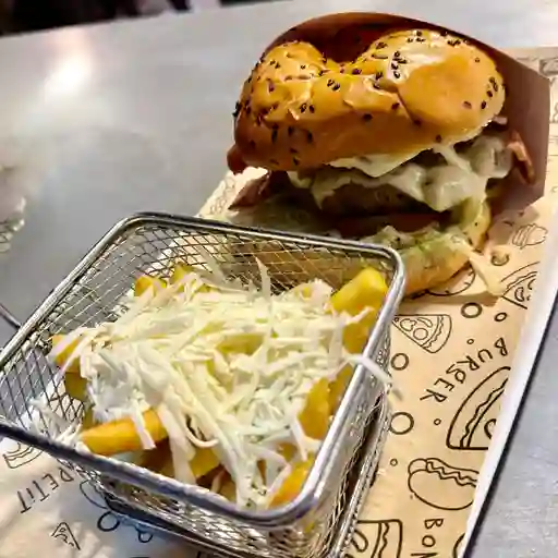 Hamburguesa carne y pollo