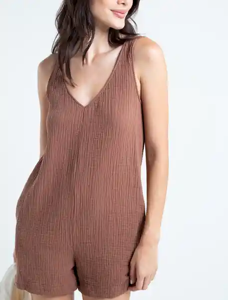  Enterizo Cocoa Mujer Cafe Azteca Medio Talla L Naf-Naf 