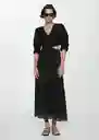 Vestido Lisa Negro Talla S Mujer Mango