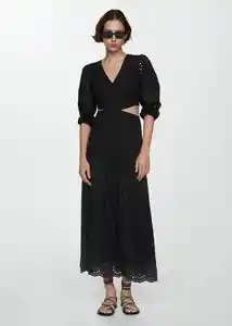 Vestido Lisa Negro Talla S Mujer Mango