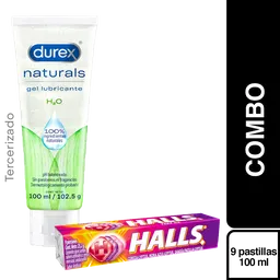 Combo Halls Fruit Mix + Durex Lubricante Naturals