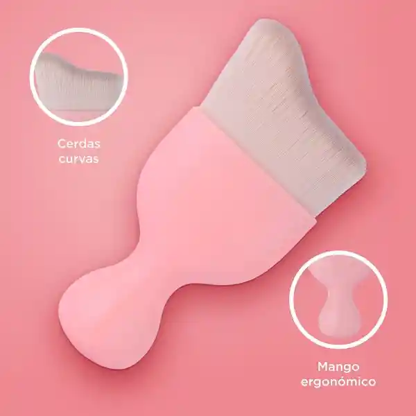 Brocha Curva Para Base Con Recipiente Rosa Miniso