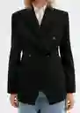Blazer Americana Bruno Negro Talla M Mujer Mango