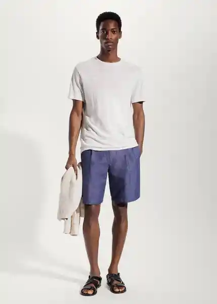 Bermuda Alfonso Navy Talla 38 Hombre Mango
