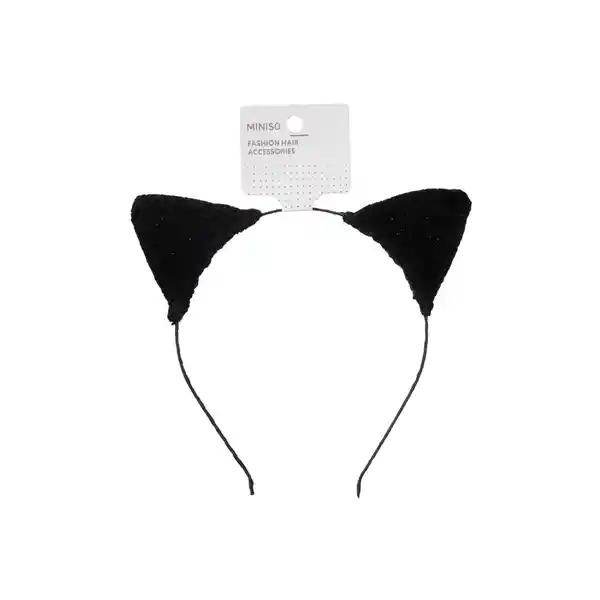 Diadema de Moda Con Orejitas Serie Miniso Negro Miniso