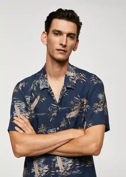 Camisa Phuket-H Azul Talla L Hombre Mango