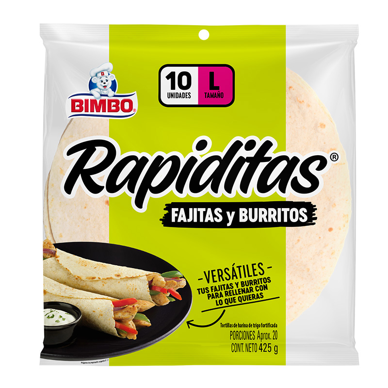 Tortillas Bimbo Rapiditas Fajitas 10p 425g