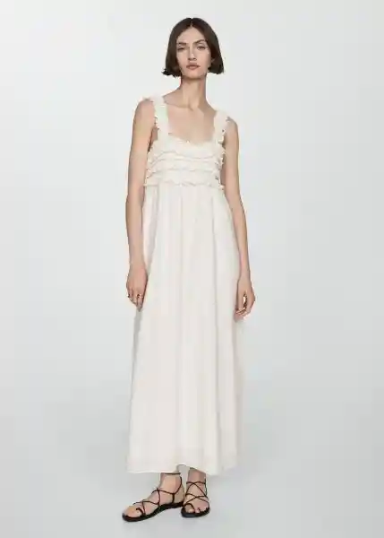 Vestido Cake Offwhite Talla S Mujer Mango