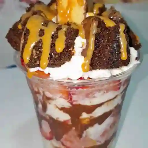 Fresas con crema brownies