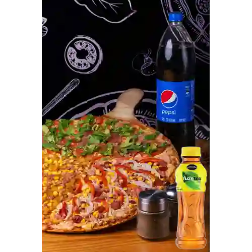 Combo Pizza Pepperoni + Fuze Tea Limón 400ML
