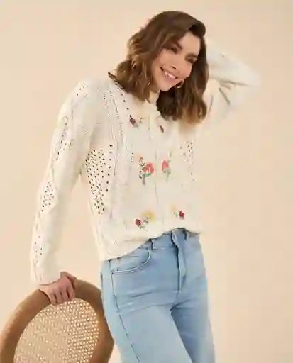 Blusa Tejido Crudo Puro Claro Talla M 662G222 Esprit