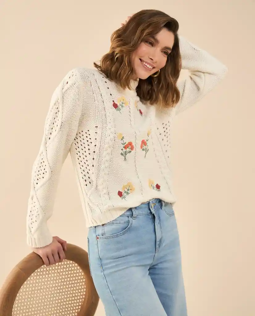 Blusa Tejido Crudo Puro Claro Talla M 662G222 Esprit