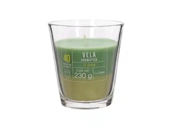 Vela Con Contenedor de Vidrio té Verde 9 x 10 cm Casaideas