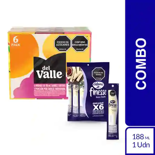 Combo Queso Fitness Snack + Jugo Del Valle Frutal Surtido 6 Und