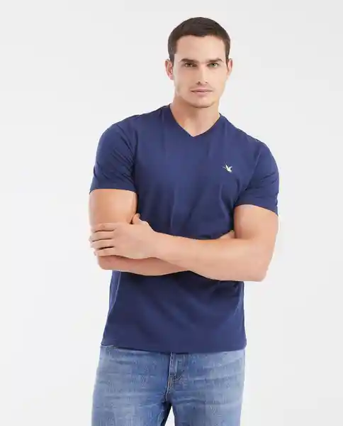 Camiseta V Neck Azul Medianoche Ultraoscuro Talla M Chevignon