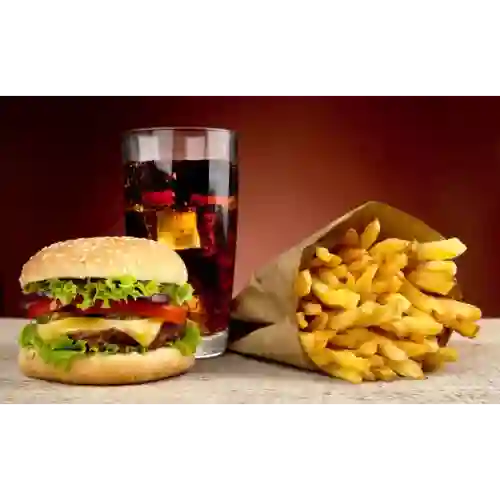 Combo Hamburguesa Carne(papas + Gaseosa)