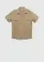 Camisa Sol Khaki Talla M Hombre Mango