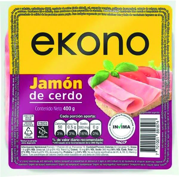 Ekono Jamón de Cerdo 400 g