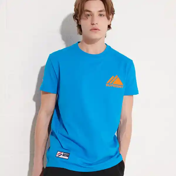 Superdry Camiseta Mountain Sport Mono Mini Tee Azul Talla L