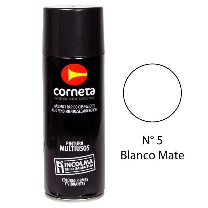 Corneta Pintura en Aerosol Blanco Mate