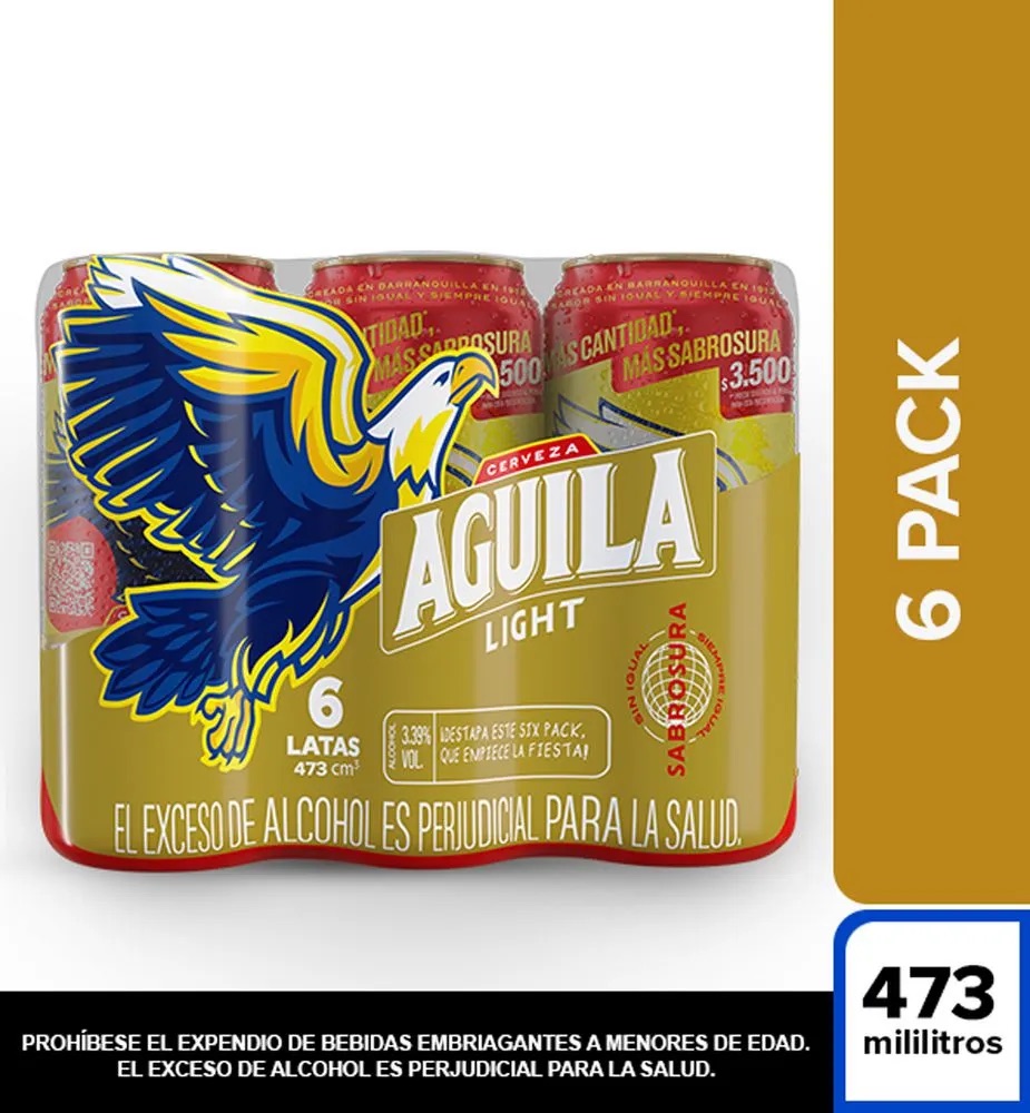 Cerveza Aguila Lata 330ml X 24 Unds (7.920 Ml)
