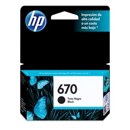 Cartucho De Tinta Hp 670 Negra Original (cz113al)