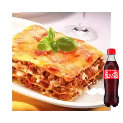 Combo Lasagna Carne + Coca-Cola Sabor Original 400 ml