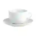 Taza Té Con Plato Porcelana 200 Ml Blanco 0003