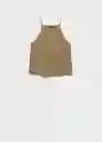 Top Catleen Khaki Talla L Mujer Mango