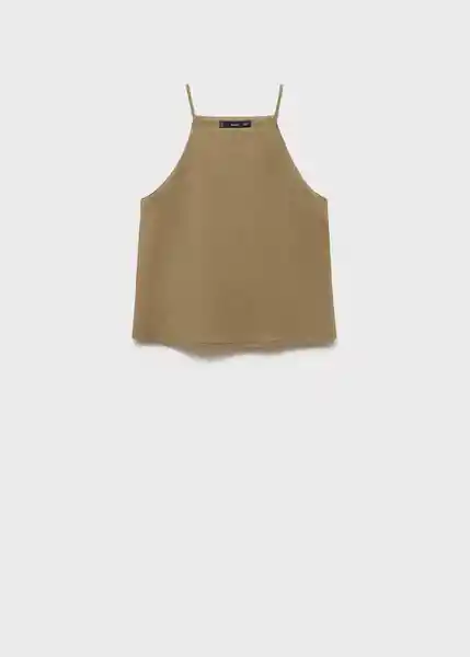 Top Catleen Khaki Talla L Mujer Mango