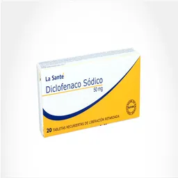 Diclofenaco La Santé Sódico Antiinflamatorio (50 Mg) Tabletas