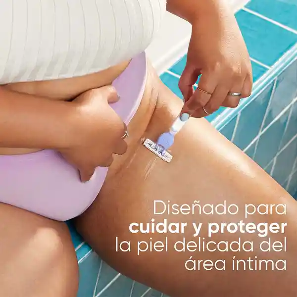 GILLETTE Venus Íntima Cuchilla de Afeitar Mujer Máquina de Afeitar Desechable con Barra Protectora para Área Íntima Depilación Zona Íntima 4 Uds