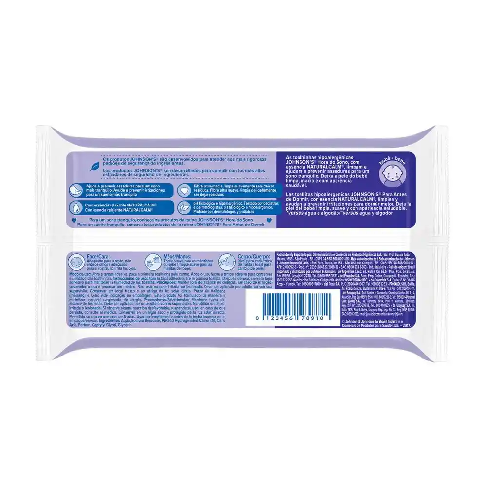  Johnsons Toallitas Humedas Para Bébé Hora Del Sueno 